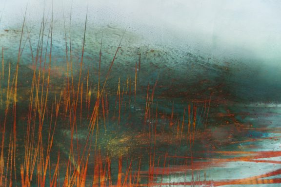 Gillian Murphy Kilbaha Gallery oil and cold wax extraordinary work striking art rustic colours beautiful ethereal atmospheric painting framed Irish Interiors Ireland