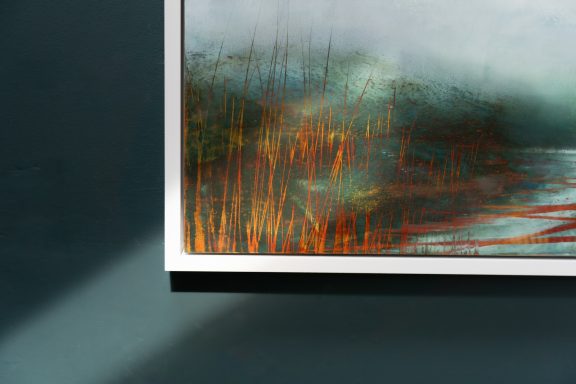 Gillian Murphy Kilbaha Gallery oil and cold wax extraordinary work striking art rustic colours beautiful ethereal atmospheric painting framed Irish Interiors Ireland