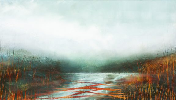 Gillian Murphy Kilbaha Gallery oil and cold wax extraordinary work striking art rustic colours beautiful ethereal atmospheric painting framed Irish Interiors Ireland
