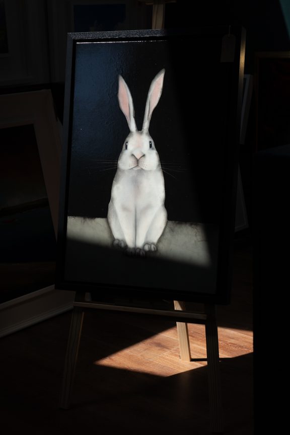 Heidi Wickham Fox Bunny Original Irish art beautiful pieces Ireland Irish art acrylic original painting West of Ireland Interiors inspiration collection