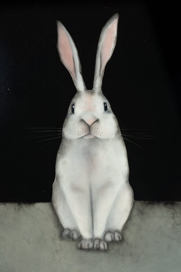 Heidi Wickham Fox Bunny Original Irish art beautiful pieces Ireland Irish art acrylic original painting West of Ireland Interiors inspiration collection