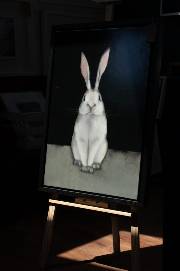 Heidi Wickham Fox Bunny Original Irish art beautiful pieces Ireland Irish art acrylic original painting West of Ireland Interiors inspiration collection
