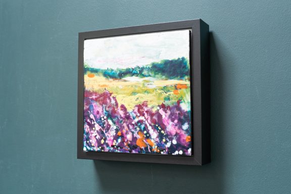 Pauline Dunleavy Encaustic beautiful painting original Irish art pigmented wax pinks yellows landscape flowers art Ireland