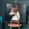 Heidi Wickham dog on black beautiful painting in acrylics original Irish art terrier dog face Irish art and Interiors beautiful homes gorgeous spaces contemporary art kilbaha gallery
