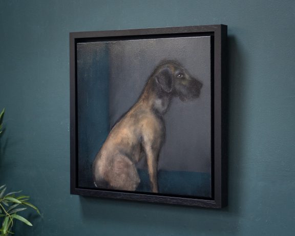 Heidi Wickham dog painting Ireland Irish art Original Irish art painting acrylics on canvas Irish interiors Kilbaha Gallery