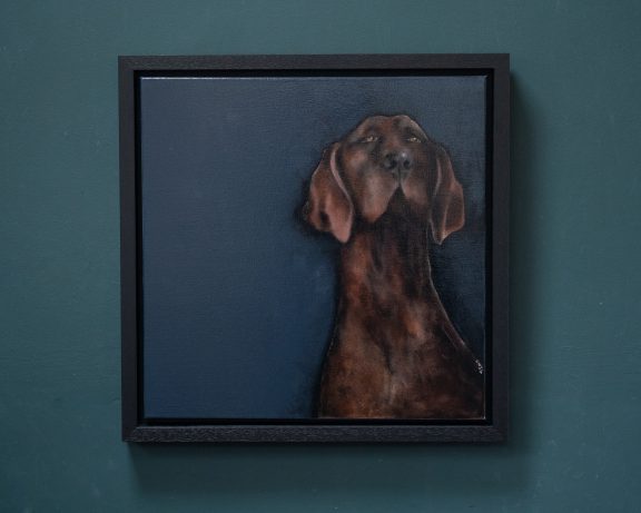 Heidi Wickham dog painting Ireland Irish art Original Irish art painting acrylics on canvas Irish interiors Kilbaha Gallery