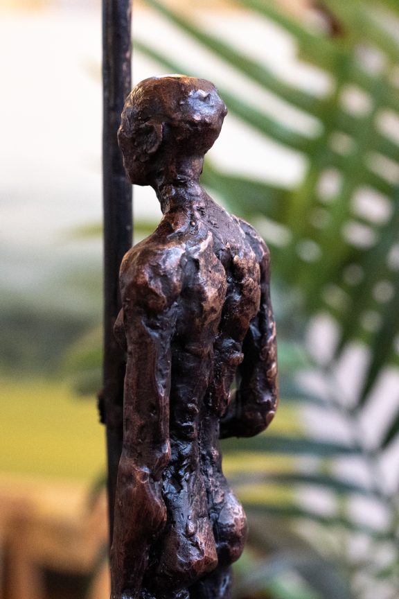 Clodagh Redden Boat Bronze standing figure large scale indoor outdoor sculpture beautiful original piece Ireland Irish art original Irish art bronze foundry contemporary take on traditional currach kilbaha gallery