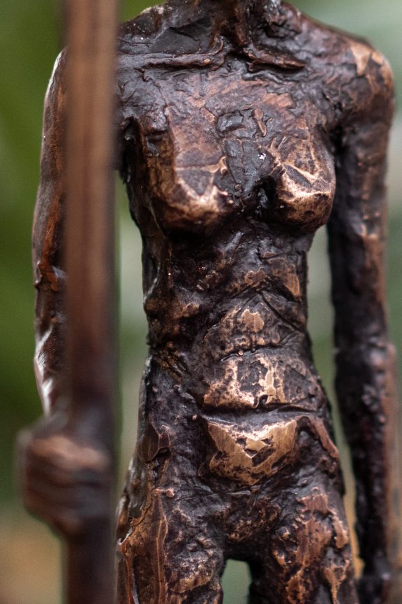 Clodagh Redden Boat Bronze standing figure large scale indoor outdoor sculpture beautiful original piece Ireland Irish art original Irish art bronze foundry contemporary take on traditional currach kilbaha gallery