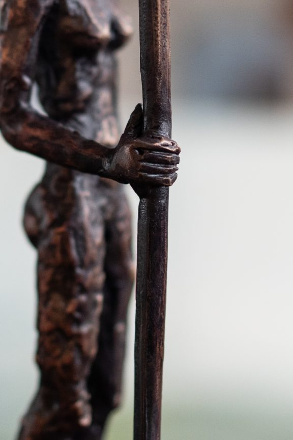 Clodagh Redden Boat Bronze standing figure large scale indoor outdoor sculpture beautiful original piece Ireland Irish art original Irish art bronze foundry contemporary take on traditional currach kilbaha gallery