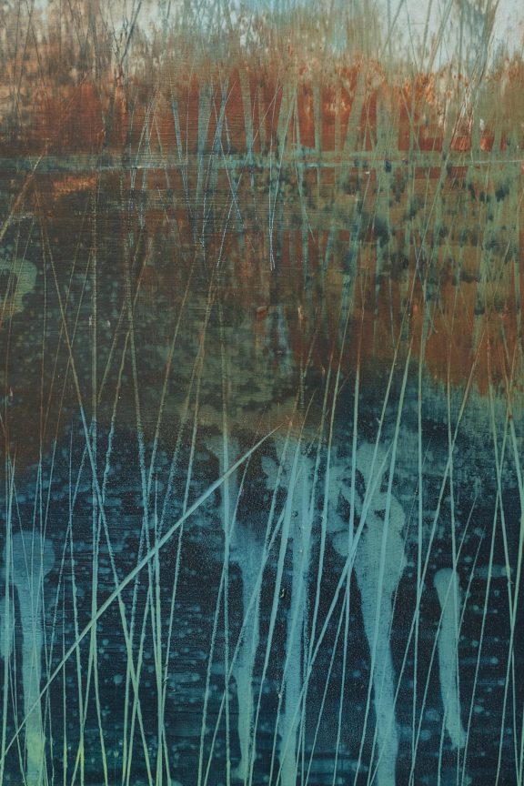 Gillian Murphy oil and cold wax original art ethereal and beautiful pieces gorgeous and striking colour palette rustic colours Irish Interiors original contemporary artist Ireland