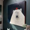 Heidi Wickham Original Contemporary Irish Art animals contrast Irish interiors Kilbaha Gallery Interior Design acrylics on canvas animals bunny painting cat dog Ireland