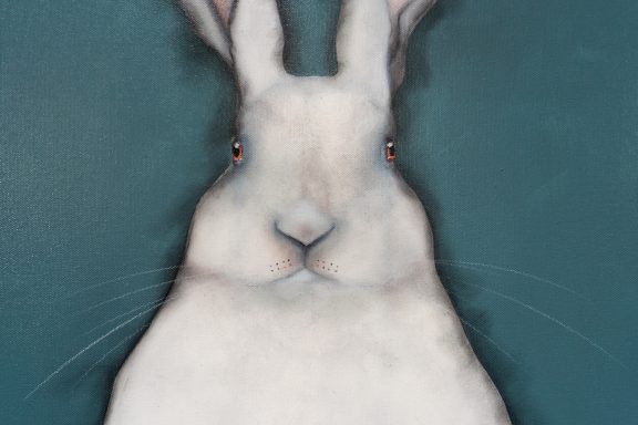 Heidi Wickham Original Contemporary Irish Art animals contrast Irish interiors Kilbaha Gallery Interior Design acrylics on canvas animals bunny painting cat dog Ireland