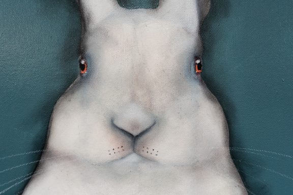 Heidi Wickham Original Contemporary Irish Art animals contrast Irish interiors Kilbaha Gallery Interior Design acrylics on canvas animals bunny painting cat dog Ireland