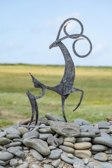 Tall Bronze Goat (Grey)