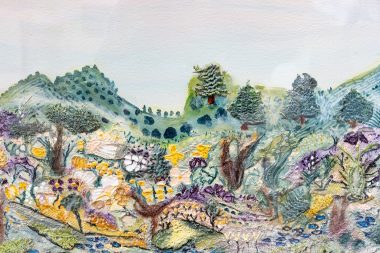 Carmel T Madigan Original Irish art mixed media large scale painting meadows wildflowers mountains seascapes heather Ireland West of Ireland Wild Atlantic Way Irish art contemporary artist beautiful homes Modern Decor