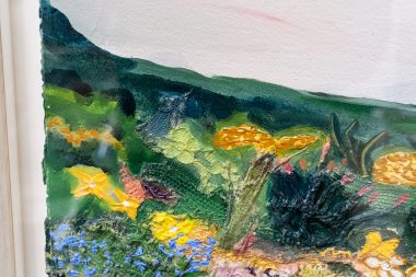 Carmel T Madigan Original Irish art mixed media large scale painting meadows wildflowers mountains seascapes heather Ireland West of Ireland Wild Atlantic Way Irish art contemporary artist beautiful homes Modern Decor