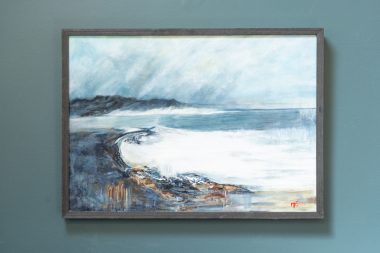 Moira Ryan Kilbaha Gallery original oil painting seascape beautiful wave drama ocean wild Atlantic Way Ireland West of Ireland Interiors contemporary homes modern decor Kilbaha Gallery