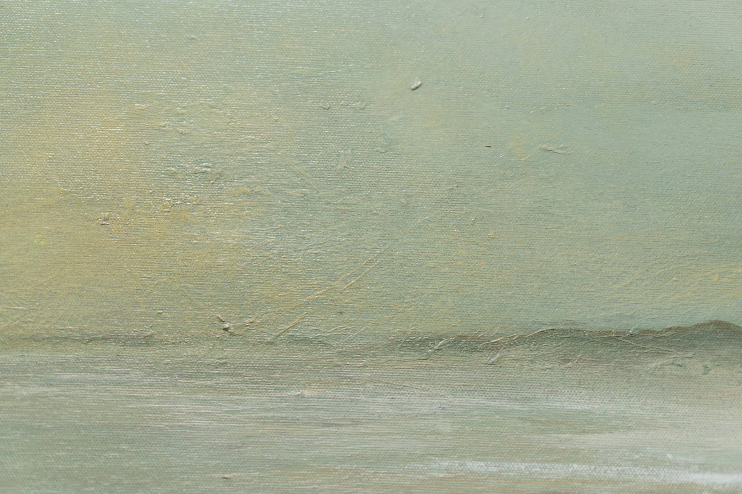 Hazel Murray Irish artist seascape framed original acrylics beautiful painting beach Doughmore Dunes Irish Interiors sandy muted tones Kilbaha Gallery