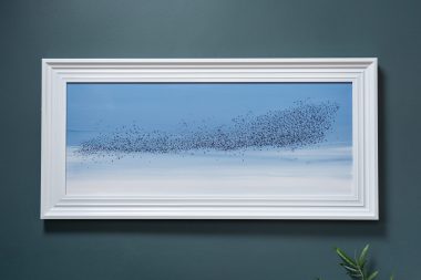 Kaye Maahs oil painting beautiful painting horizon sky and sea black rocks beach seascape kilbaha gallery ladybugs birds bees animals interiors