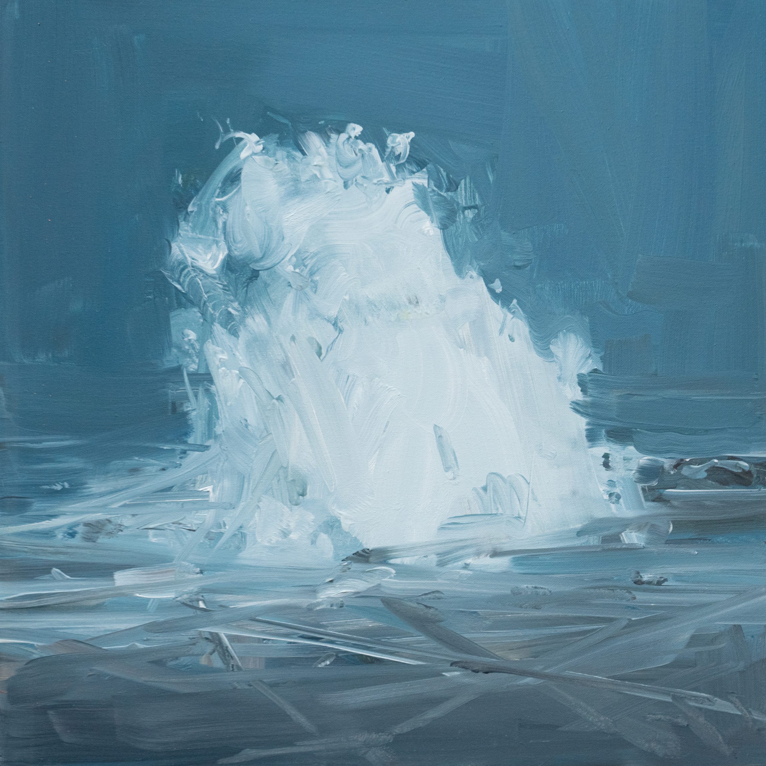 Kaye Maahs oil painting beautiful painting horizon sky and sea black rocks beach seascape kilbaha gallery