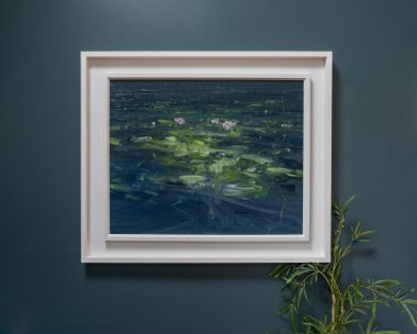Kaye Maahs original work oil on canvas water lillies kilbaha gallery oil painting greens blues