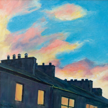 Delaney Davis beautiful painting oil painting Irish interiors beautiful sunset painting Kilbaha Gallery Ireland