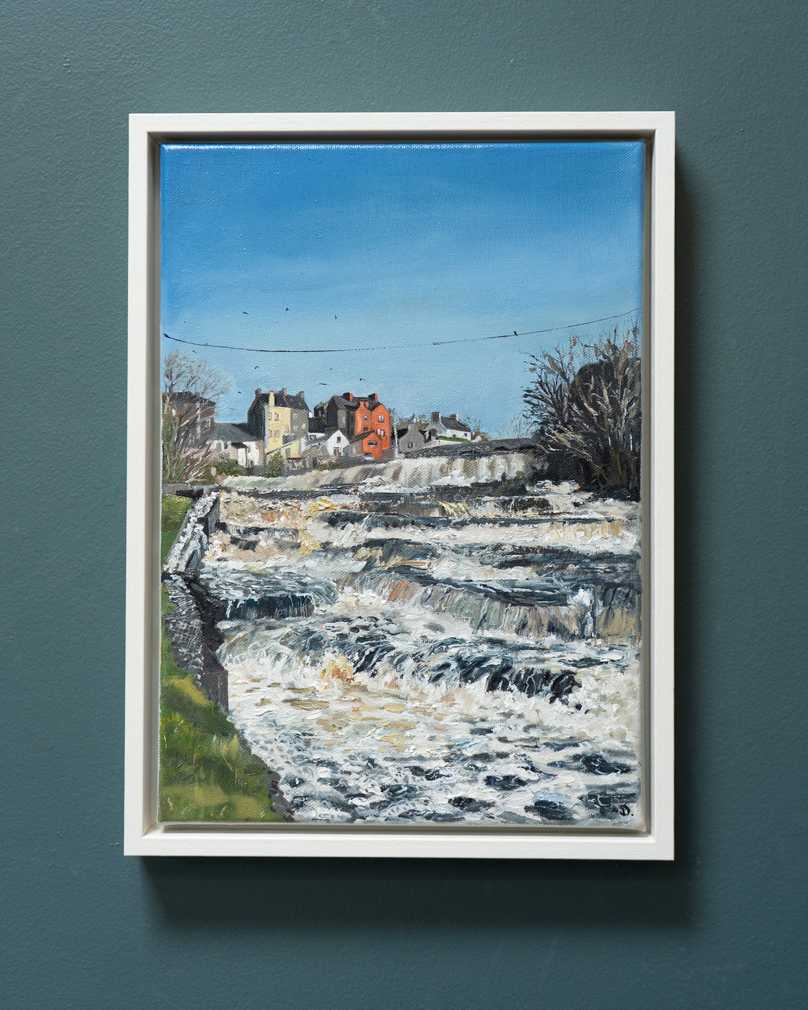 The artist signing their work as D beautiful contemporary work in oils original Irish art West of Ireland beautiful painting Ennistymon Co Clare