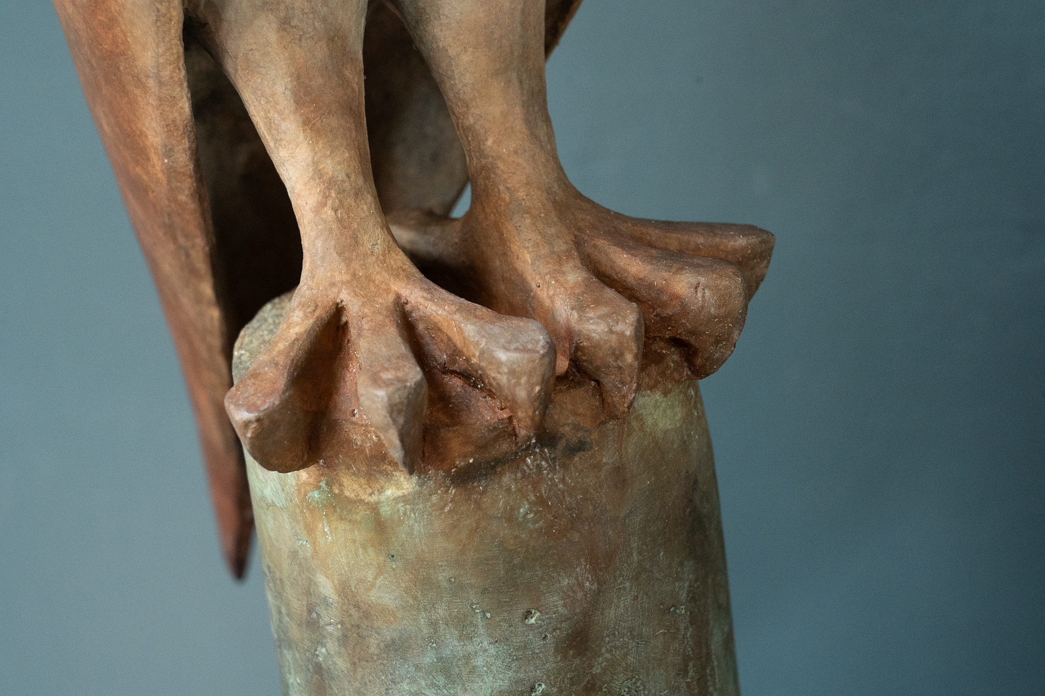 Adam Pomeroy Bronze Owl beautiful large scale lifesize bronze owl stylized sculpture Kilbaha Gallery