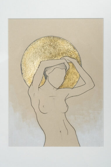 Life Drawing with gold leaf #3