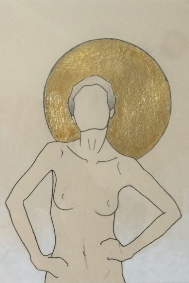 Life Drawing with gold leaf #7