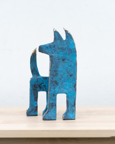 Medium Bronze Dog (Teal)